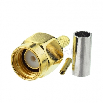 Superbat RP-SMA Plug (female socket) straight connector crimp for RG316 LMR100 RG174 cable