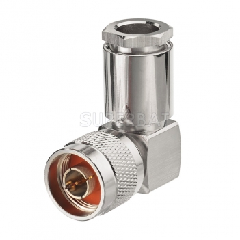 N Plug Male Connector Right Angle Clamp LMR-400