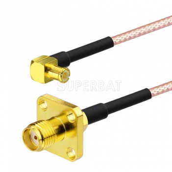 RF cable assembly MCX male right angle to SMA female Flange straight pigtail cable RG316