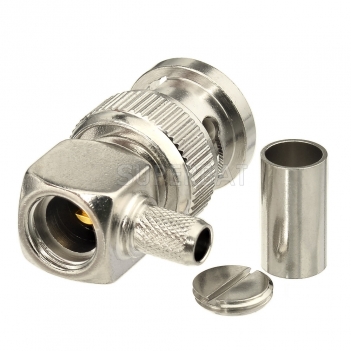 BNC Plug Male Connector Right Angle Crimp LMR-195