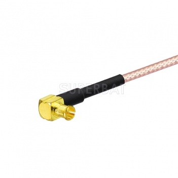 BNC-75 Straight Plug to MCX-75 Right Angle Plug RG179 15cm