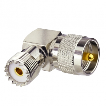 UHF Jack Female to UHF Plug Male Adapter Right Angle