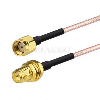 RP SMA Male to RP SMA Bulkhead 2.4GHz Bluetooth/Wi-Fi Antenna Extension Cable Extension Lead Wireless RP-SMA RG316 cable