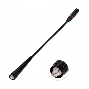 SMA Female Dual Band VHF/UHF 144/430MHz High Gain Soft Whip Antenna for Kenwood/Wouxun/TYT Radios Walkie Talkie etc.