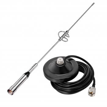 Mobile Ham Radio High Gain Antenna with Ground Planes Dual Band VHF UHF 136-174MHz 400-470MHz Amateur Radio Anti-Rust Antennas with Magnetic Base 16.4ft 5m Cable for Car Truck Two Way Radio Marine VHF Radio