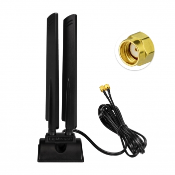 WiFi 6E Antenna Tri-Band 6GHz 5GHz 2.4GHz RP-SMA WiFi Antenna Magnet Mount Base for PC Desktop Computer Motherboard WiFi Bluetooth Card Wireless WiFi Router