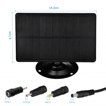 Trail Camera 4W [9V] Solar Power Panel Charger Kit Battery Pack 1200mAh Solar Panel with Bracket Fits Most Wireless 4G LTE Cellular Hunting Game Cam Camera Deer Feeder