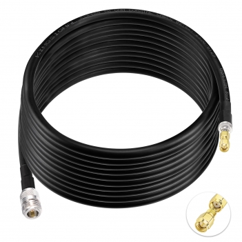 Lora Antenna 20ft ALSR400 Ultra Low Loss RF Extention Cable - N Female to RP-SMA Male - with SMA Male Adapter Compatible with Helium HNT BOBCAT Miner SyncroBit Gateway Sensecap Hotspot Antennas