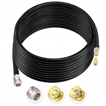 Lora Antenna 20ft ALSR400 Ultra Low Loss RF Extention Cable - N Female to RP-SMA Male - with SMA Male Adapter Compatible with Helium HNT BOBCAT Miner SyncroBit Gateway Sensecap Hotspot Antennas