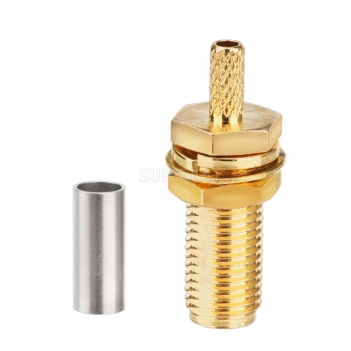 RP-SMA Jack (male pin) Crimp Connector with long thread length 15mm for RG174 RG316 LMR100