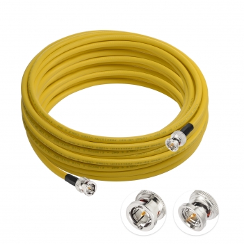 SDI Cable 3G/6G/12G SDI Cable 50ft (Belden 1694A Yellow) BNC Cable 75 ohm for Camera UHD 3G-SDI/6G-SDI/4K/8K Video Recoder Converter, Precision SDI Video Cable