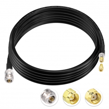 Lora Antenna 10ft ALSR400 Ultra Low Loss RF Extention Cable - N Female to RP-SMA Male - with SMA Male Adapter Compatible with Helium HNT BOBCAT Miner SyncroBit Gateway Sensecap Hotspot Antennas