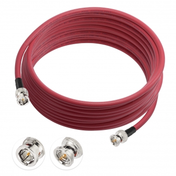 SDI Cable BNC Cable 3G/6G/12G SDI Cable 50ft (Belden 1694A Red), Supports UHD 3G-SDI/6G-SDI/4K/8K Video Recoder Converter, Precision BNC Video Cable