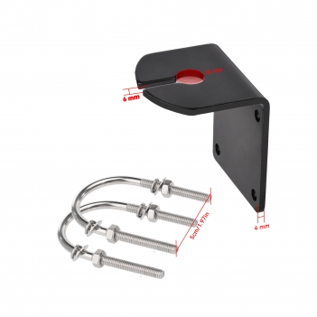 U Bolt L-Bracket Antenna Mount for Ham UHF VHF CB Cellular 4G Truck Antennas - Strong Durable Outdoor Antennae Pole Mast Mounting Bracket