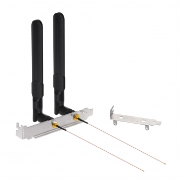 Dual Band WiFi 2.4GHz 5.8GHz 8dBi RP-SMA Male Antenna + RG178 U.FL IPX IPEX to RP-SMA Female Cable 2-Pack + PCI Slot Cover for WiFi Router Wireless Mini PCI Express PCIE Network Card Adapter