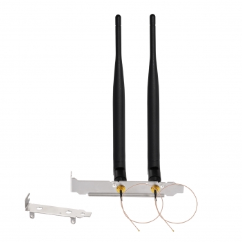 Dual Band WiFi 2.4GHz 5.8GHz 6dBi RP-SMA Antenna + 7.87 inch U.FL IPX IPEX to RP-SMA Female Pigtail Cable + PCI Slot Cover for WiFi Router Wireless Mini PCI Express PCIE Network Card