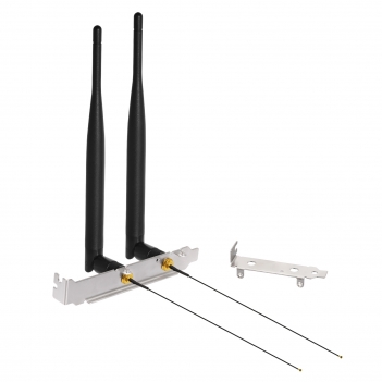 Dual Band WiFi 2.4GHz 5.8GHz 6dBi RP-SMA Male Antenna + U.FL IPX IPEX MHF4 to RP-SMA Female Extension Cable + PCI Slot Cover for M.2 NGFF Intel Wireless Network Card WiFi Adapter Laptop