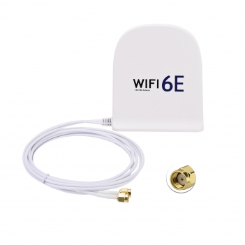 WiFi 6E Antenna Tri-Band 2.4GHz 5GHz 6GHz MIMO RP-SMA Male Magnetic Base 8dBi Antenna with 6.5ft Cable for WiFi Router Wireless Network Card PC Motherboard PCI PCIe Card Security IP Camera