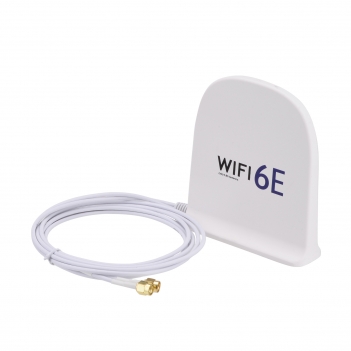 WiFi 6E Antenna Tri-Band 2.4GHz 5GHz 6GHz MIMO RP-SMA Male Magnetic Base 8dBi Antenna with 6.5ft Cable for WiFi Router Wireless Network Card PC Motherboard PCI PCIe Card Security IP Camera