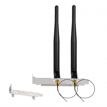 M.2 WiFi Antenna 2.4GHz 5GHz 5.8GHz 3dBi MIMO RP-SMA Male + 2 x 12 inch Ngff Ipex4 to RP-SMA Cable + PCI Slot Bracket Set for M.2 NGFF Intel Wireless Network Card WiFi Adapter Laptop