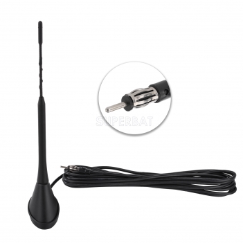 Car Universal AM FM Stereo Radio 9.06 Inches Mast Antenna with Mount Base - Universal Vehicle FM Replacement Antenna