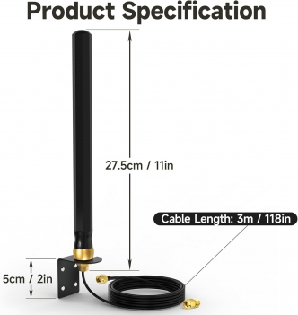 SUPERBAT 698-2700 MHz 4G LTE Antenna 8dBi SMA Connector Wall Mounting Waterproof Antenna Omnidirectional Network Antenna