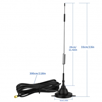 4G Lte External Magnetic Antenna Omni Directional 3dBi SMA Male Antenna for AT&T Verizon T-Mobile Cellular Router Modem Extended Receiver Stealth Cam etc.