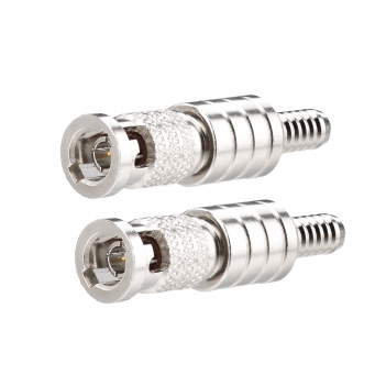 2pcs HD-BNC High-Density BNC Male Crimp Connector 75 Ohm Micro BNC SDI Connector for Mini RG59 Belden Riser 1855A 6G-SDI 4K UHD HD Video Camera Coaxial Cable