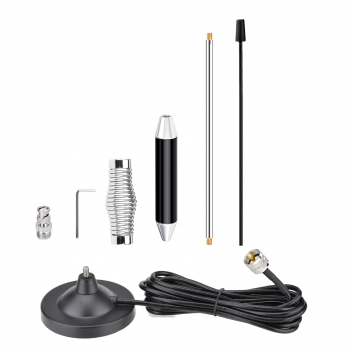 High Gain  Mobile Ham Radio Antenna 29/50/144/430MHz Quad-Band UHF VHF Stainless Steel Anti-Rust PL259 Male Antenna Vehicle Car Truck Amateur Radio Two Way Radio Antennas