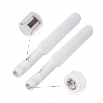 White Color WiFi Antenna Dual Band 2.4GHz/5GHz 8dBi with RP-SMA Male for Wireless Router or Card