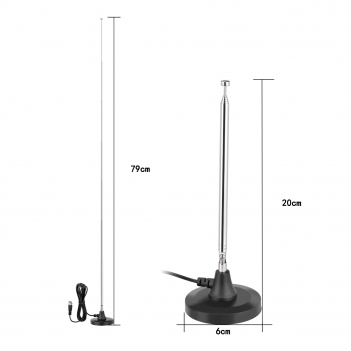 Strong Magnetic Base Portable Telescopic FM Radio Antenna with 10ft Extension Cable for Yamaha Marantz Pioneer Onkyo Sherwood FM Radio Tuner AV Audio Bluetooth Home Theater Stereo Receiver