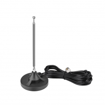 FM Radio Antenna Digital Indoor Telescopic Antenna FM Radio Antenna 75 Ohm with Magnetic Base Extension Cable for DAB+ Radio FM Radio Tuner Stereo AV HiFi Receiver Sony Pioneer Bose