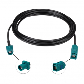 Fakra Z Female to Fakra Z Male Vehicle Antenna Extension Cable 250cm RG174 for Car Stereo GPS Navigation FM AM Radio Sirius XM 4G LTE