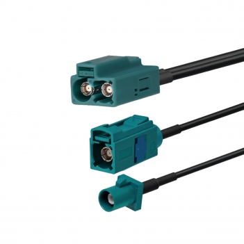 Fakra Double Z Female to Fakra Z Male and Female Splitter Extension Cable 250cm RG174 for Car Stereo Radio GPS Navigation