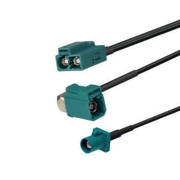 Fakra Extension Cable Car Antenna Splitter Double Z Female to Male Splitter for Car Stereo GPS FM AM HD Radio CD Media Player RG174 2.5M ROHS