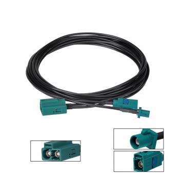 Fakra Double Z Female to Fakra Z Male and Female Splitter Extension Cable 250cm RG174 for Car Stereo Radio GPS Navigation