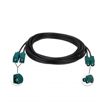 Fakra Double Z Male to Fakra Z Female Antenna Splitter Extension Cable 250cm RG174 for Car Stereo Radio GPS Navigation