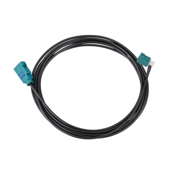 Fakra Water Blue Right Angle Jack to Fakra Water Blue Straight Jack RG174 250cm