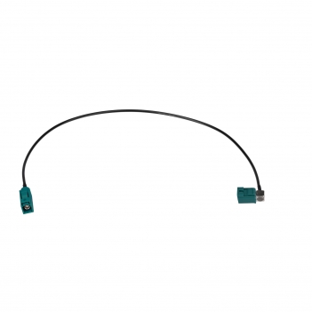 Fakra Water Blue Right Angle Jack to Fakra Water Blue Straight Jack RG174 50cm