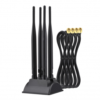 Dual Band WiFi Antenna With 4 Pole Adjustable Angle And Magnetic Base