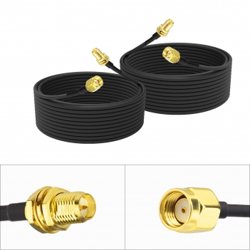 2 PCS 500cm ALSR100 Jumper RP SMA Male To RP SMA Female Bulkhead Cable
