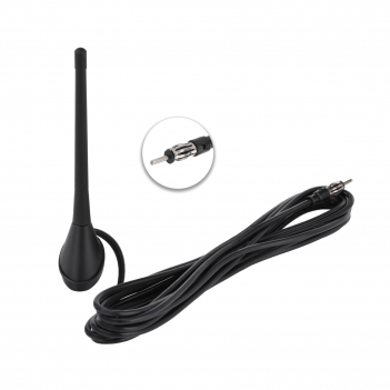 Car FM Antenna Base And Rod Antenna With Waterproof Design All Weather Use 5m Extension Cable For Most Vehicles