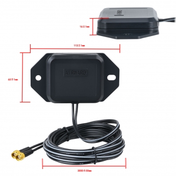 Dual-Band GPS/BeiDou + 4G Antenna with 28dB LNA, SMA Connectors, IP65 Waterproof 3M RG174 Cable for Automotive/IoT Tracking