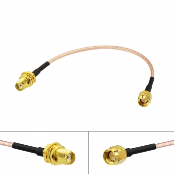 SMA Male to Female Bulkhead RG316D Cable 50ohm Double-Shielded WiFi Antenna Extension Cable for 4G LTE Router RTL-SDR USB Dongle ADS-B Receiver Network Analyzer SDR Devices