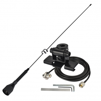 Dual Band VHF UHF Mobile Antenna 136-174MHz & 400-460MHz - 53cm Ham Antenna with Bracket, PL259 Plug and 5m Cable for Two-Way and Amateur Radios