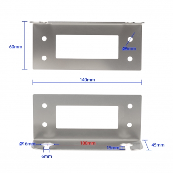 Antenna mounting base Through-hole installation L-shaped stainless steel 16mm diameter dual-hole antenna bracket