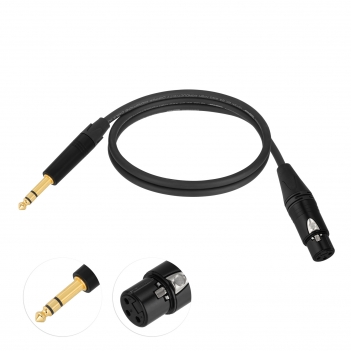 100cm/3.3FT 6.35mm (1/4 Inch) TRS to Balanced XLR Female Stereo Audio Cable for Bass,Electric Guitar, Keyboard,Amp,Speaker,Equalizer;Microphones,Amplifiers, mixing consoles; Live events or studio sound; Analog audio.
