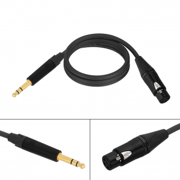 100cm/3.3FT 6.35mm (1/4 Inch) TRS to Balanced XLR Female Stereo Audio Cable for Bass,Electric Guitar, Keyboard,Amp,Speaker,Equalizer;Microphones,Amplifiers, mixing consoles; Live events or studio sound; Analog audio.