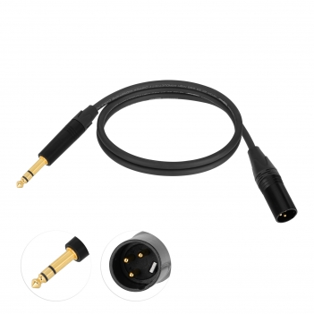 3.3FT 6.35mm (1/4 Inch) TRS to Balanced XLR Male Stereo Audio Cable for Bass,Electric Guitar, Keyboard,Amp,Speaker,Equalizer;Microphones,Amplifiers, mixing consoles; Live events or studio sound; Analog audio.