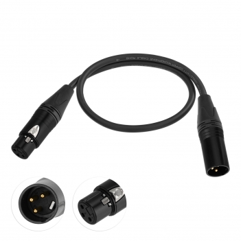 2FT XLR Male to Balanced XLR Female Stereo Audio Cable for Bass,Electric Guitar, Keyboard,Amp,Speaker,Equalizer;Microphones,Amplifiers, mixing consoles; Live events or studio sound; Analog audio.